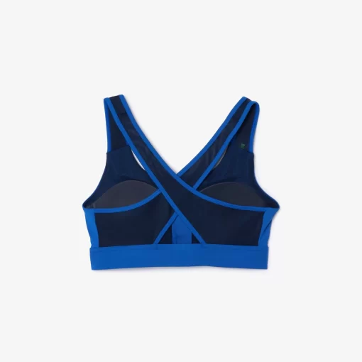 Lacoste Fitness & Training-Medium Support Colour-Block Stretch Sport Bralette