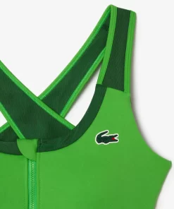 Lacoste Fitness & Training-Medium Support Colour-Block Stretch Sport Bralette