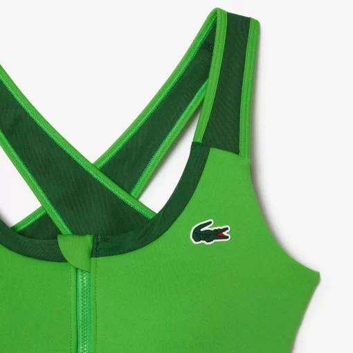 Lacoste Fitness & Training-Medium Support Colour-Block Stretch Sport Bralette