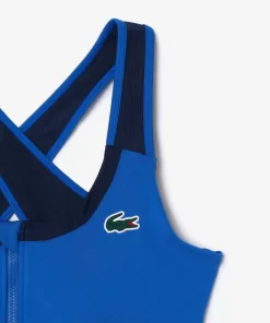 Lacoste Fitness & Training-Medium Support Colour-Block Stretch Sport Bralette