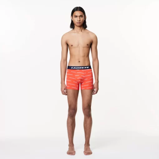 Lacoste Underwear & Lounge Wear-Men'S 3-Pack Microfiber Print Trunks