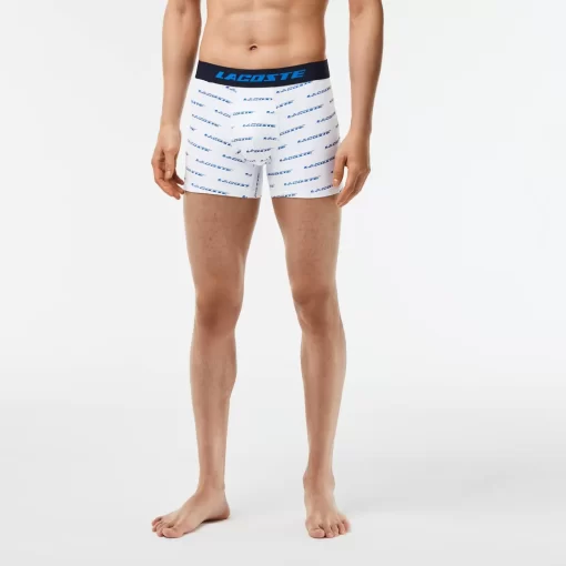 Lacoste Underwear & Lounge Wear-Men'S 3-Pack Microfiber Print Trunks