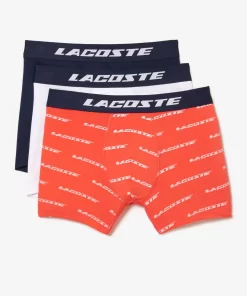 Lacoste Underwear & Lounge Wear-Men'S 3-Pack Microfiber Print Trunks