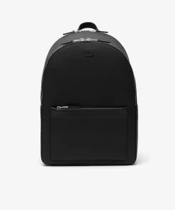 Lacoste Backpack-Men'S Chantaco Embossed Matte Stitched Leather Backpack