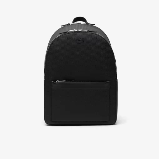 Lacoste Backpack-Men'S Chantaco Embossed Matte Stitched Leather Backpack