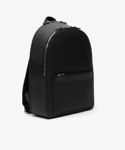 Lacoste Backpack-Men'S Chantaco Embossed Matte Stitched Leather Backpack