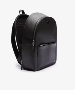 Lacoste Backpack-Men'S Chantaco Embossed Matte Stitched Leather Backpack