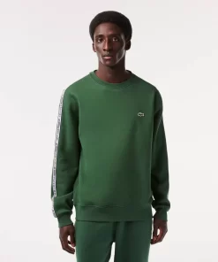 Lacoste Sweatshirts-Men'S Classic Fit Logo Stripe Flannel Jogger Sweatshirt