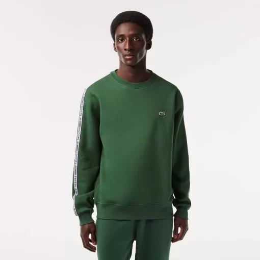 Lacoste Sweatshirts-Men'S Classic Fit Logo Stripe Flannel Jogger Sweatshirt