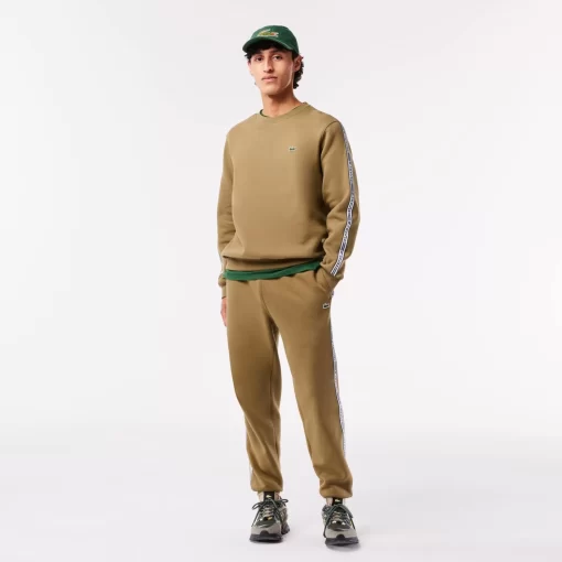 Lacoste Sweatshirts-Men'S Classic Fit Logo Stripe Flannel Jogger Sweatshirt