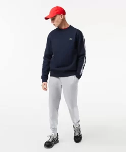 Lacoste Sweatshirts-Men'S Classic Fit Logo Stripe Flannel Jogger Sweatshirt