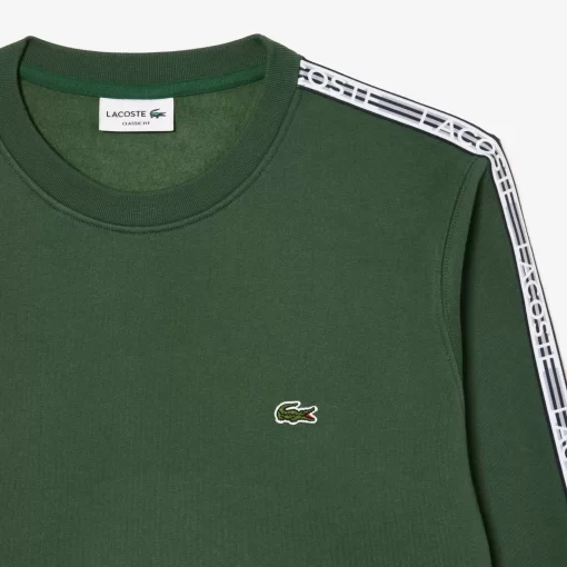 Lacoste Sweatshirts-Men'S Classic Fit Logo Stripe Flannel Jogger Sweatshirt