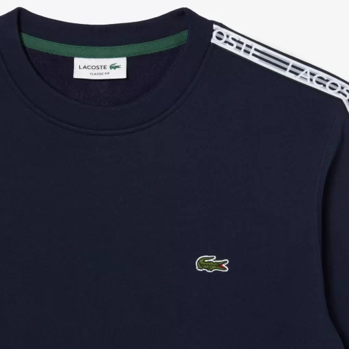 Lacoste Sweatshirts-Men'S Classic Fit Logo Stripe Flannel Jogger Sweatshirt