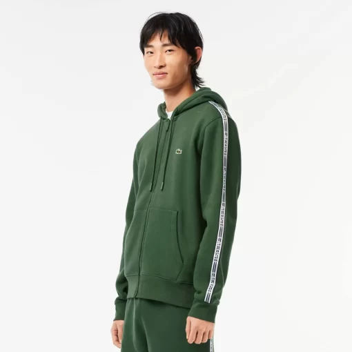 Lacoste Sweatshirts-Men'S Classic Fit Zipped Jogger Hoodie With Brand Stripes