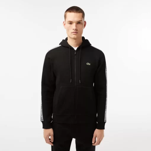 Lacoste Sweatshirts-Men'S Classic Fit Zipped Jogger Hoodie With Brand Stripes