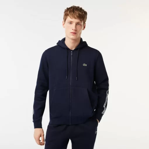 Lacoste Sweatshirts-Men'S Classic Fit Zipped Jogger Hoodie With Brand Stripes