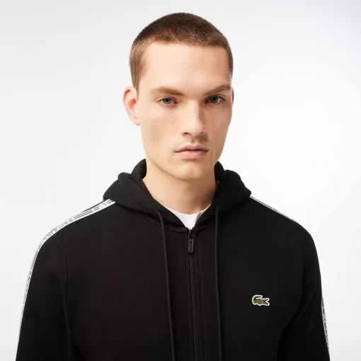 Lacoste Sweatshirts-Men'S Classic Fit Zipped Jogger Hoodie With Brand Stripes