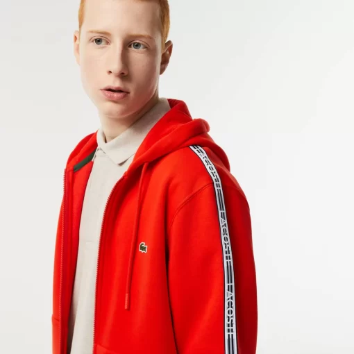 Lacoste Sweatshirts-Men'S Classic Fit Zipped Jogger Hoodie With Brand Stripes