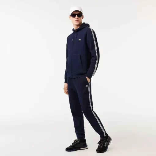 Lacoste Sweatshirts-Men'S Classic Fit Zipped Jogger Hoodie With Brand Stripes