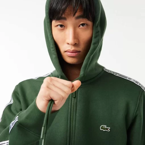 Lacoste Sweatshirts-Men'S Classic Fit Zipped Jogger Hoodie With Brand Stripes