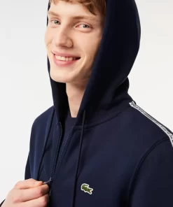 Lacoste Sweatshirts-Men'S Classic Fit Zipped Jogger Hoodie With Brand Stripes