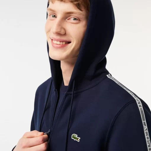 Lacoste Sweatshirts-Men'S Classic Fit Zipped Jogger Hoodie With Brand Stripes