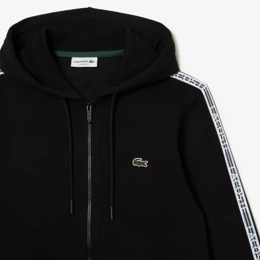 Lacoste Sweatshirts-Men'S Classic Fit Zipped Jogger Hoodie With Brand Stripes