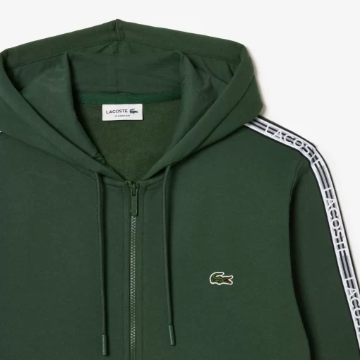 Lacoste Sweatshirts-Men'S Classic Fit Zipped Jogger Hoodie With Brand Stripes