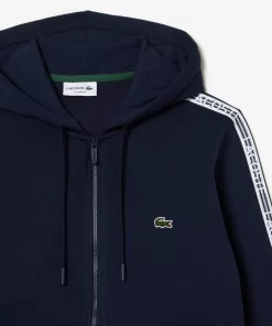 Lacoste Sweatshirts-Men'S Classic Fit Zipped Jogger Hoodie With Brand Stripes