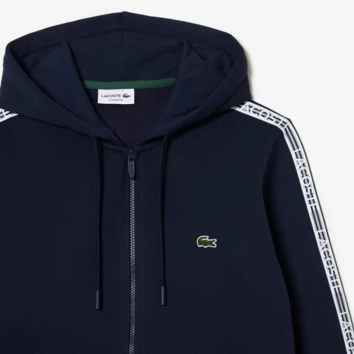 Lacoste Sweatshirts-Men'S Classic Fit Zipped Jogger Hoodie With Brand Stripes