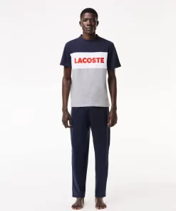 Lacoste Underwear & Lounge Wear-Men'S Colourblock Stretch Cotton Long Pyjama Set