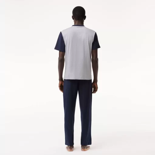 Lacoste Underwear & Lounge Wear-Men'S Colourblock Stretch Cotton Long Pyjama Set