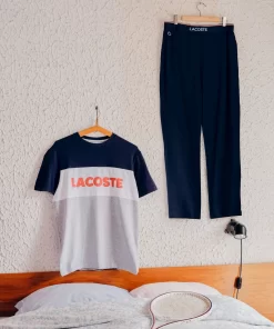 Lacoste Underwear & Lounge Wear-Men'S Colourblock Stretch Cotton Long Pyjama Set