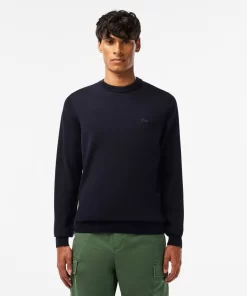 Lacoste Knitwear-Men'S Crew Neck Merino Wool Sweater