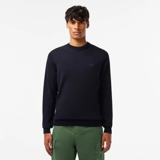 Lacoste Knitwear-Men'S Crew Neck Merino Wool Sweater