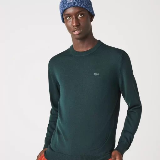 Lacoste Knitwear-Men'S Crew Neck Merino Wool Sweater