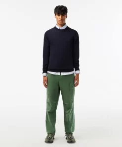 Lacoste Knitwear-Men'S Crew Neck Merino Wool Sweater