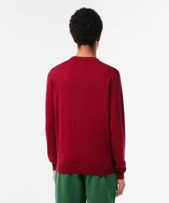 Lacoste Knitwear-Men'S Crew Neck Merino Wool Sweater