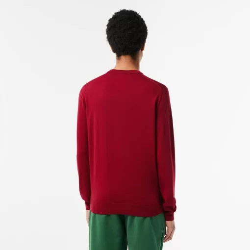 Lacoste Knitwear-Men'S Crew Neck Merino Wool Sweater