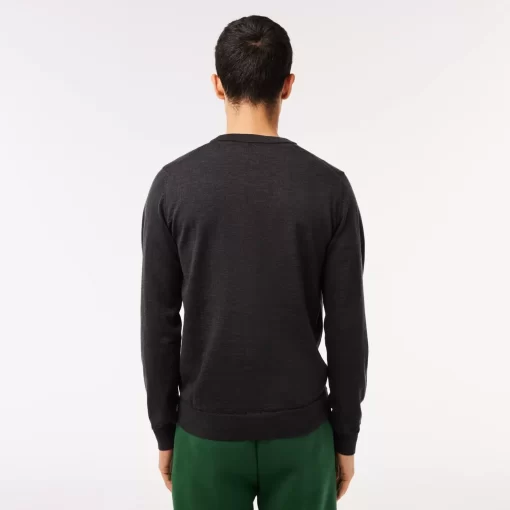 Lacoste Knitwear-Men'S Crew Neck Merino Wool Sweater