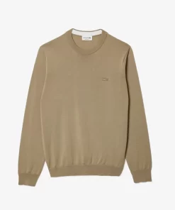 Lacoste Knitwear-Men'S Crew Neck Merino Wool Sweater