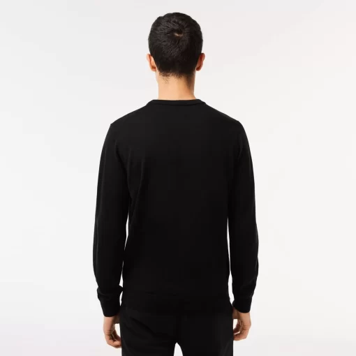 Lacoste Knitwear-Men'S Crew Neck Merino Wool Sweater