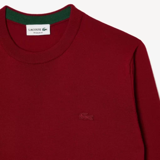 Lacoste Knitwear-Men'S Crew Neck Merino Wool Sweater