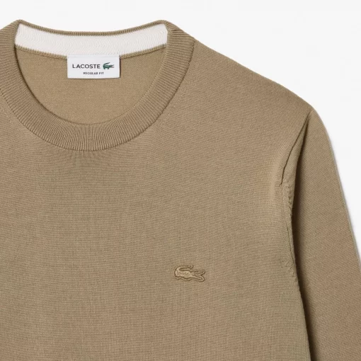 Lacoste Knitwear-Men'S Crew Neck Merino Wool Sweater