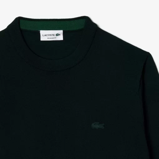 Lacoste Knitwear-Men'S Crew Neck Merino Wool Sweater