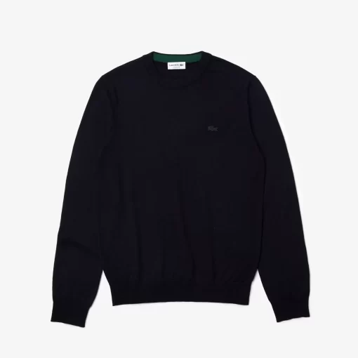 Lacoste Knitwear-Men'S Crew Neck Merino Wool Sweater