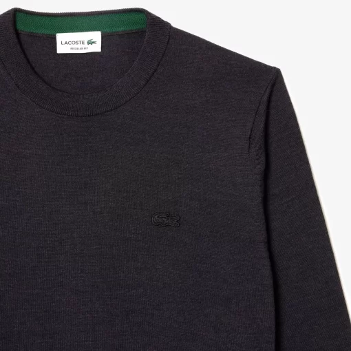 Lacoste Knitwear-Men'S Crew Neck Merino Wool Sweater