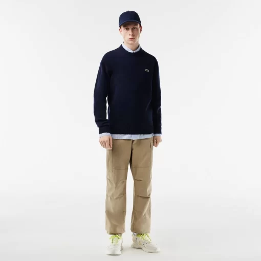 Lacoste Knitwear-Men'S Crew Neck Wool Sweater