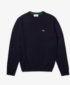 Lacoste Knitwear-Men'S Crew Neck Wool Sweater