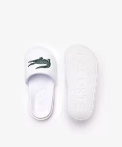 Lacoste Flip-Flops & Sandals-Men'S Croco Dualiste Synthetic Logo Strap Slides